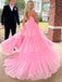 Elegant V-neck Spaghetti Strap Sleeveless A-line With Side Split Long Prom Dresses, PG61