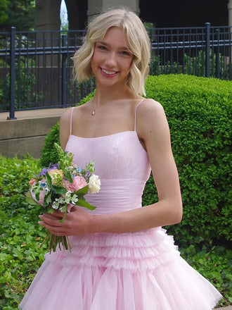 Formal Spaghetti Strap Sleeveless A-line Long Prom Dresses For Party, PG882