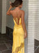 Sexy Spaghetti Strap Sleeveless Mermaid Satin Long Prom Dresses For Party, PG807
