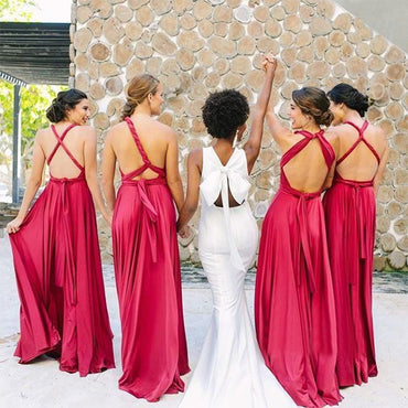 Sexy Mismatched Sleeveless A-line Bridesmaid Dresses For Wedding Party, PGB85