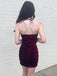 Simple Sweetheart Sleeveless Short Mermaid Velvet Homecoming Dresses For Party, PGH237