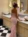 Cute Halter Sleeveless  Mermaid Satin Long Prom Dresses For Party, PG567