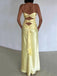 Soft Spaghetti Strap Sleeveless Mermaid Satin Long Prom Dresses For Party, PG631