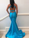 Sexy V-neck Mermaid Sleeveless With Trailing Long Prom Dresses For Party, PG113