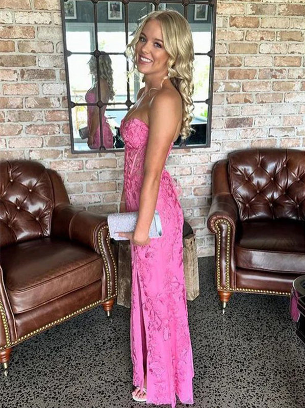Elegant Sweetheart Sleeveless Mermaid Lace Long Prom Dresses For Party, PG753