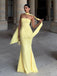 Simple Sweetheart Sleeveless Mermaid Crepe Long Prom Dresses For Party, PG535