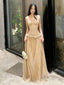 Elegant Scoop Sleeveless Mermaid Chiffon Long Prom Dresses For Party, PG643