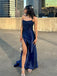 Sexy Sweetheart Sleeveless Mermaid Satin Long Prom Dresses For Party, PG683