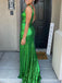 Sexy Square Sleeveless Mermaid Sequin Long Prom Dresses With Slit For Party, PG261