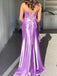 Sexy V-neck Mermaid Sleeveless With Side Slit Long Prom Dresses For Party, PG89