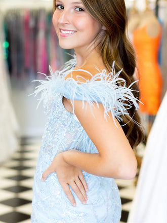 Elegant Off-shoulder Sleeveless Short Mermaid Lace Homecoming Dresses For Party, PGH249