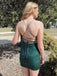 Shiny Spaghetti Strap Sleeveless Short Sequin Mermaid Homecoming Dresses With Slit For Party, PGH161