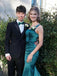 Sexy Square Sleeveless Mermaid Satin Long Prom Dresses With Trailing For Party, PG272