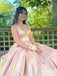 Cute Spaghetti Strap Sleeveless A-line Satin Pink Long Prom Dresses For Party, PG507