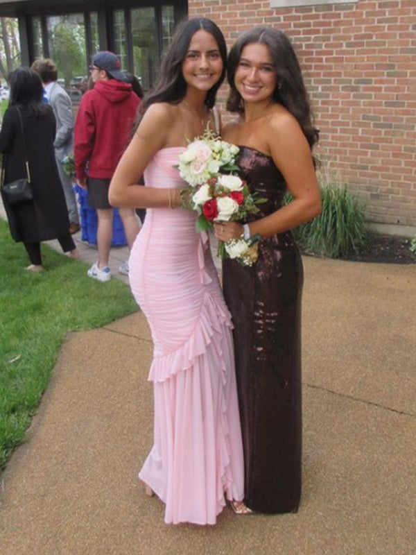 Soft Sweetheart Sleeveless Mermaid Satin Long Prom Dresses For Party, PG651