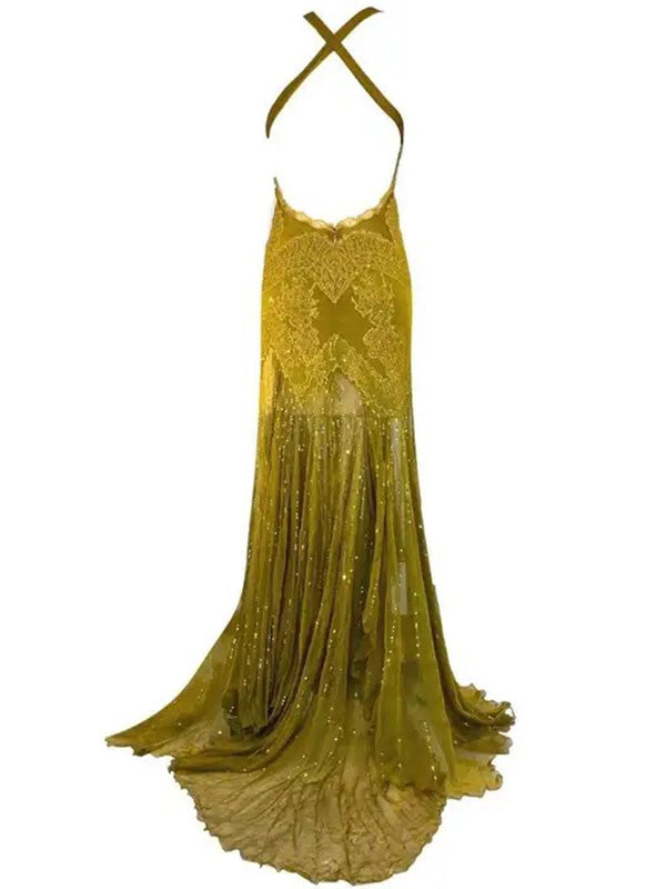Elegant Spaghetti Strap Sleeveless Mermaid Satin Long Prom Dresses For Party, PG515
