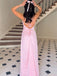 Simple Spaghetti Strap Sleeveless A-line Satin Long Prom Dresses For Party, PG309