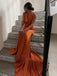Simple Halter Sleeveless Mermaid Satin Long Prom Dresses For Party, PG627