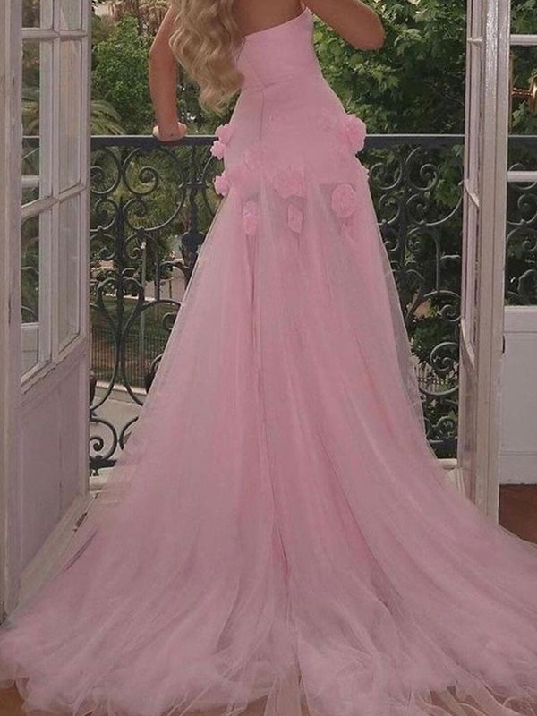 Elegant Sweetheart Sleeveless Mermaid With Side Split Long Prom Dresses, PG57