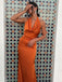 Simple Halter Sleeveless Mermaid Satin Long Prom Dresses For Party, PG627