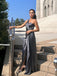 Soft One-shoulder Sleeveless Mermaid Satin Long Prom Dresses For Party, PG473