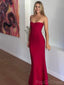 Sexy Sweetheart Sleeveless Mermaid Satin Long Prom Dresses For Party, PG892