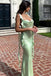 Soft Spaghetti Strap Sleeveless Mermaid Satin Long Prom Dresses For Party, PG487