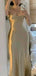 Soft Spaghetti Strap Sleeveless Mermaid Satin Long Prom Dresses For Party, PG982