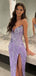 Elegant V-neck Sleeveless Mermaid Sequin Long Prom Dresses For Party, PG715