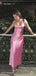 Soft Spaghetti Strap Sleeveless Mermaid Satin Long Prom Dresses For Party, PG393