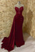 Elegant Sweetheart Sleeveless Mermaid Satin Long Prom Dresses With Trailing For Party, PG453