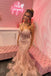 Elegant Sweetheart Sleeveless Mermaid Tulle Long Prom Dresses For Party, PG679
