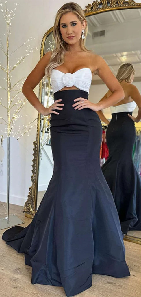 Sexy Sweetheart Sleeveless Mermaid Black Long Prom Dresses With Trailing For Party, PG189