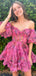 Elegant Off-shoulder Sleeveless Short A-line Tulle Homecoming Dresses For Party, PGH213