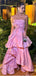 Elegant Sweetheart Sleeveless A-line Satin Pink Long Prom Dresses For Party, PG563