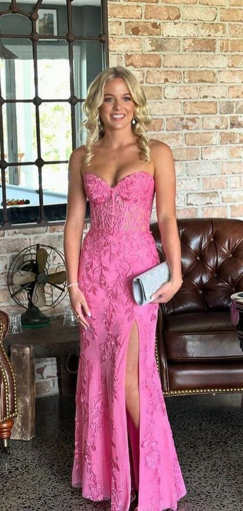Elegant Sweetheart Sleeveless Mermaid Lace Long Prom Dresses For Party, PG753