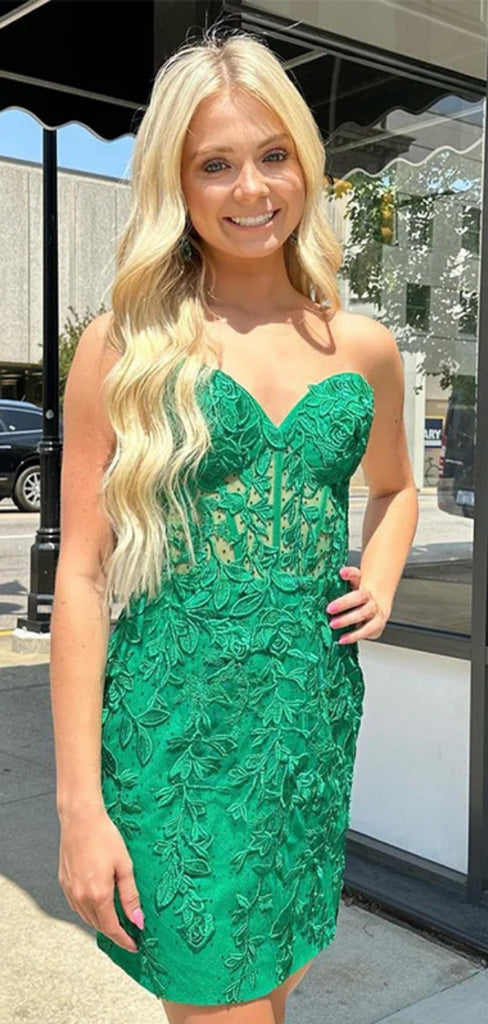 Sexy Sweetheart Sleeveless Short Lace Mermaid Homecoming Dresses For Party, PGH193