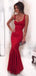 Sexy Scoop Sleeveless Mermaid Satin Long Prom Dresses For Party, PG369