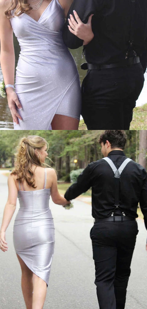 Sexy Spaghetti Strap Sleeveless Satin Mermaid Homecoming Dresses For Party, PGH337