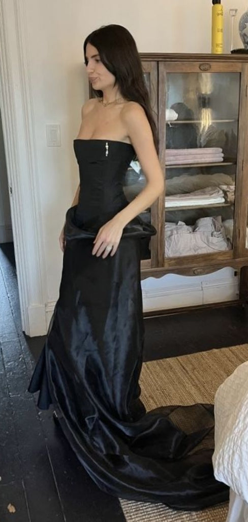 Sexy Sweetheart Sleeveless Mermaid Satin Long Prom Dresses For Party, PG874