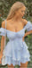 Elegant Off-shoulder Sleeveless A-line Chiffon Short Homecoming Dresses For Party, PGH357