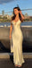 Soft Spaghetti Strap Sleeveless Mermaid Satin Long Prom Dresses For Party, PG691