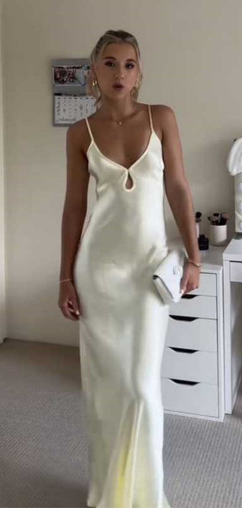 Soft Spaghetti Strap Sleeveless Mermaid Satin Long Prom Dresses For Party, PG397