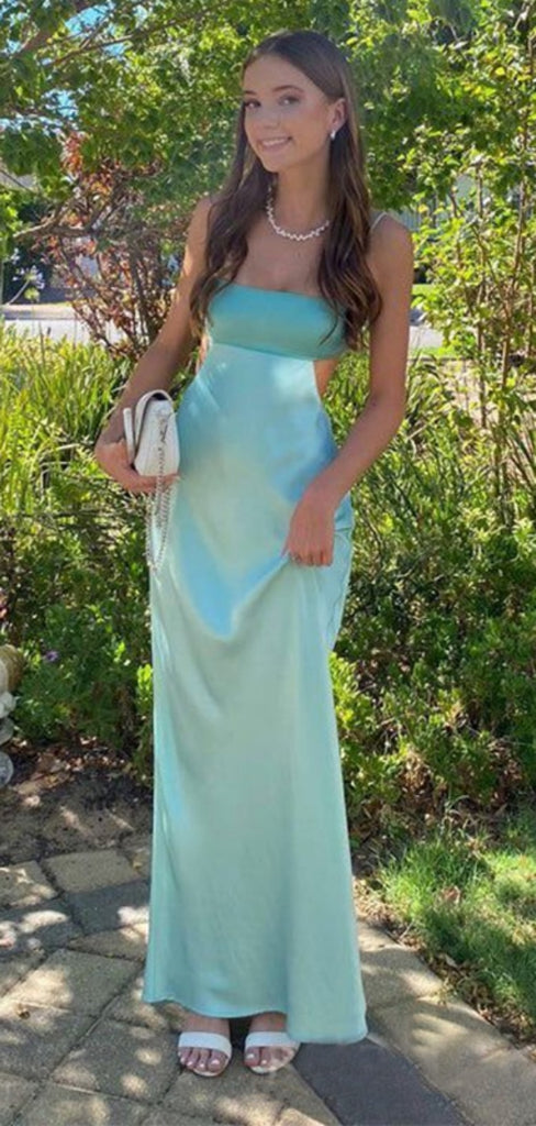 Simple Spaghetti Strap Sleeveless Mermaid Prom Dresses For Party, PG165