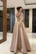 Formal Gown Full Sleeve A-line Satin Long Prom Dresses For Party, PG479