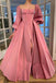 Formal Sweetheart Full Sleeve A-line Satin Long Prom Dresses For Party, PG527