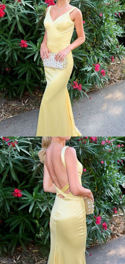 Soft Spaghetti Strap Sleeveless Mermaid Satin Long Prom Dresses For Party, PG623