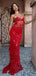Elegant Spaghetti Strap Sleeveless Mermaid Lace Long Prom Dresses For Party, PG587