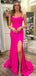 Sexy Spaghetti Strap Mermaid Sleeveless With Front Slit Long Prom Dresses For Party, PG105