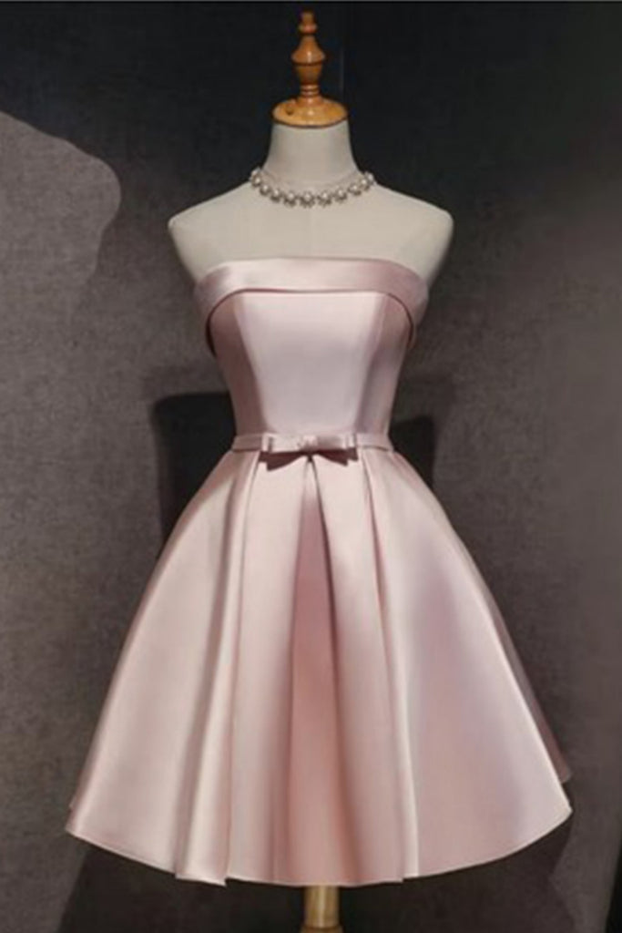 Soft Sweetheart Sleeveless A-line Satin Homecoming Dresses For Party, PGH469